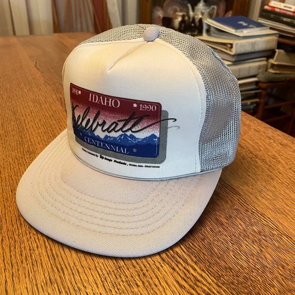 Men's Idaho Centennial 1890-1990 Souvenir Gray/White Snapback Trucker Hat Cap